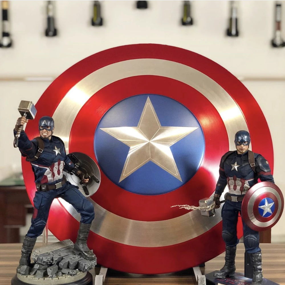 Captain America Métal Bouclier 1/6 Échelle Peut Boucle Main Pour