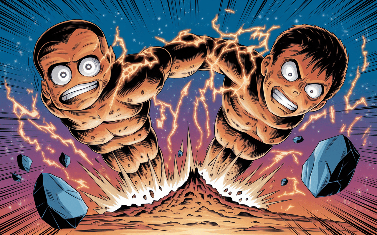 Whitebeard créant des fissures avec ses poings