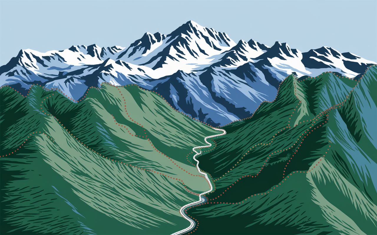 Montagnes et vallées du kashmire