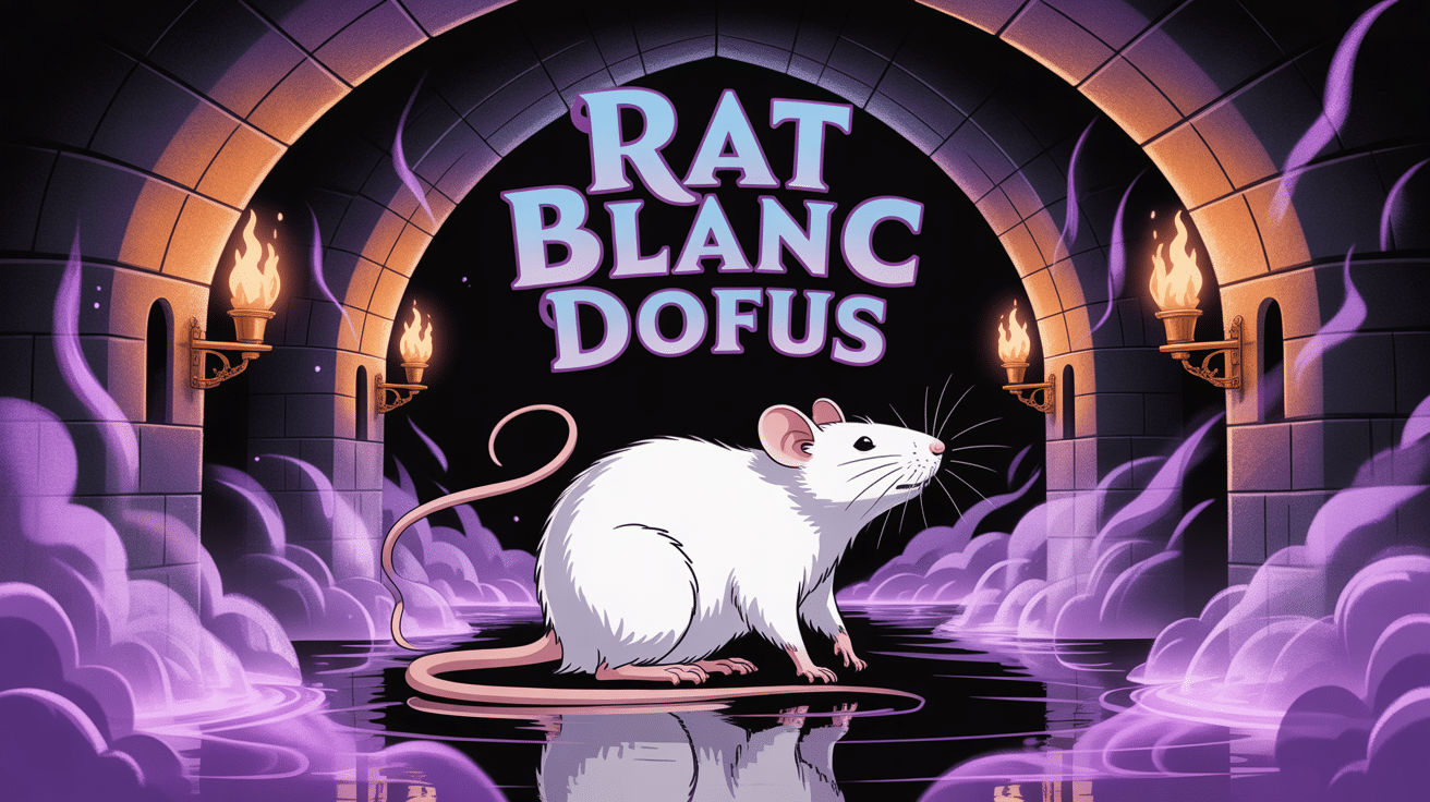 Illustration fantasy du rat blanc dans un égout
