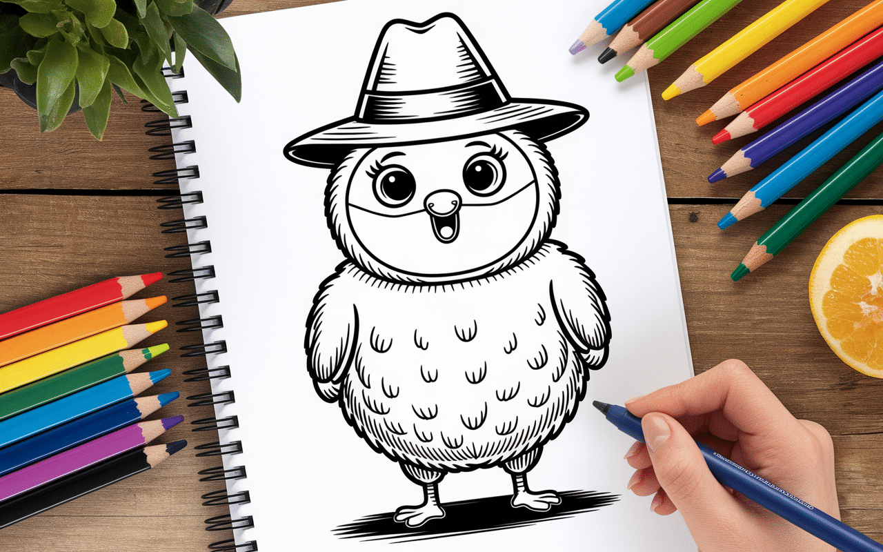 Étapes de création doodle nain de jardin avec accessoires