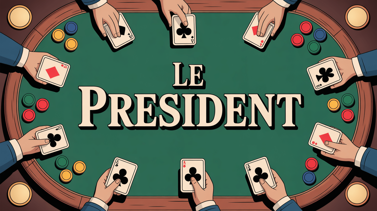 regle president table de jeu cartes jetons mains