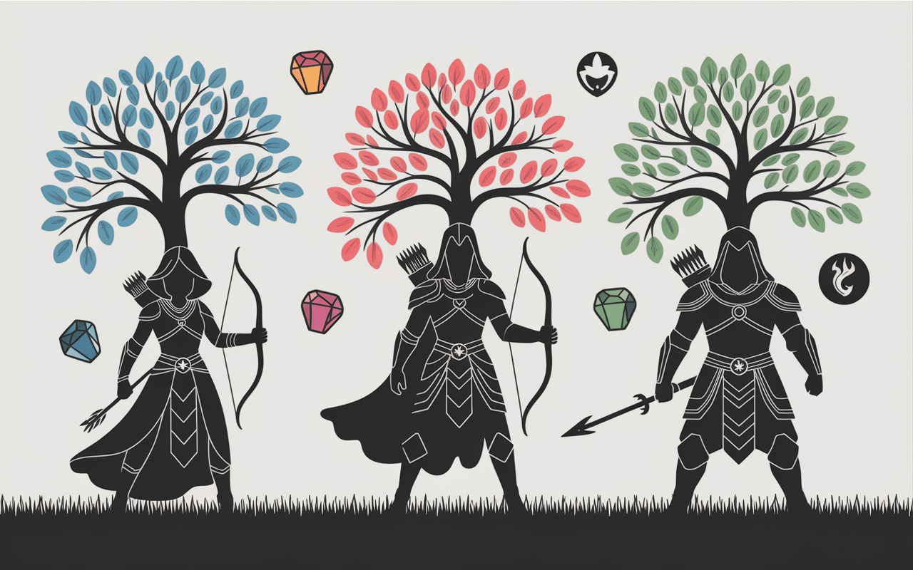 build poe 2 illustration classes base gemmes équipements