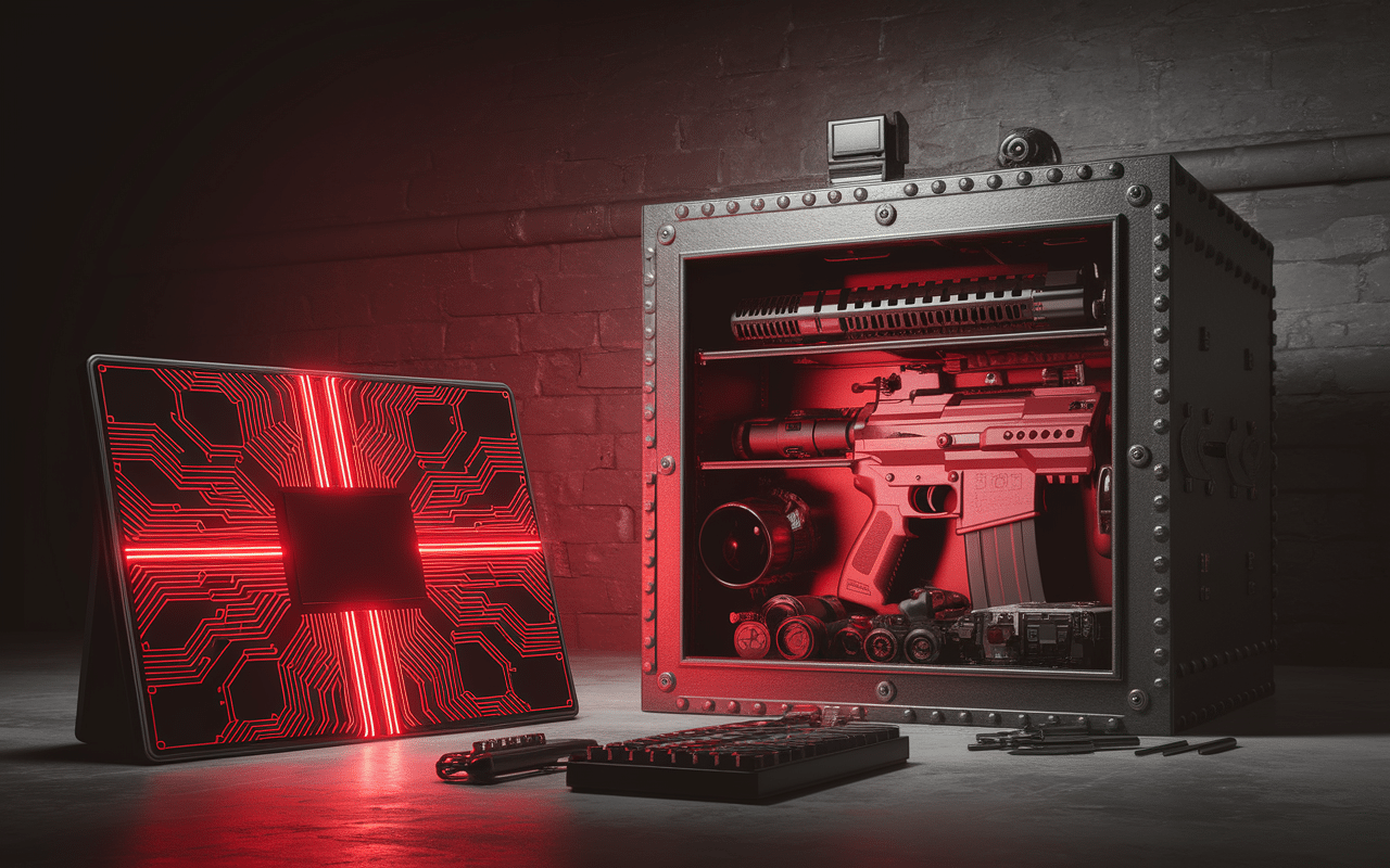 carte d'accès rouge warzone 2025 électronique près d'un coffre militaire