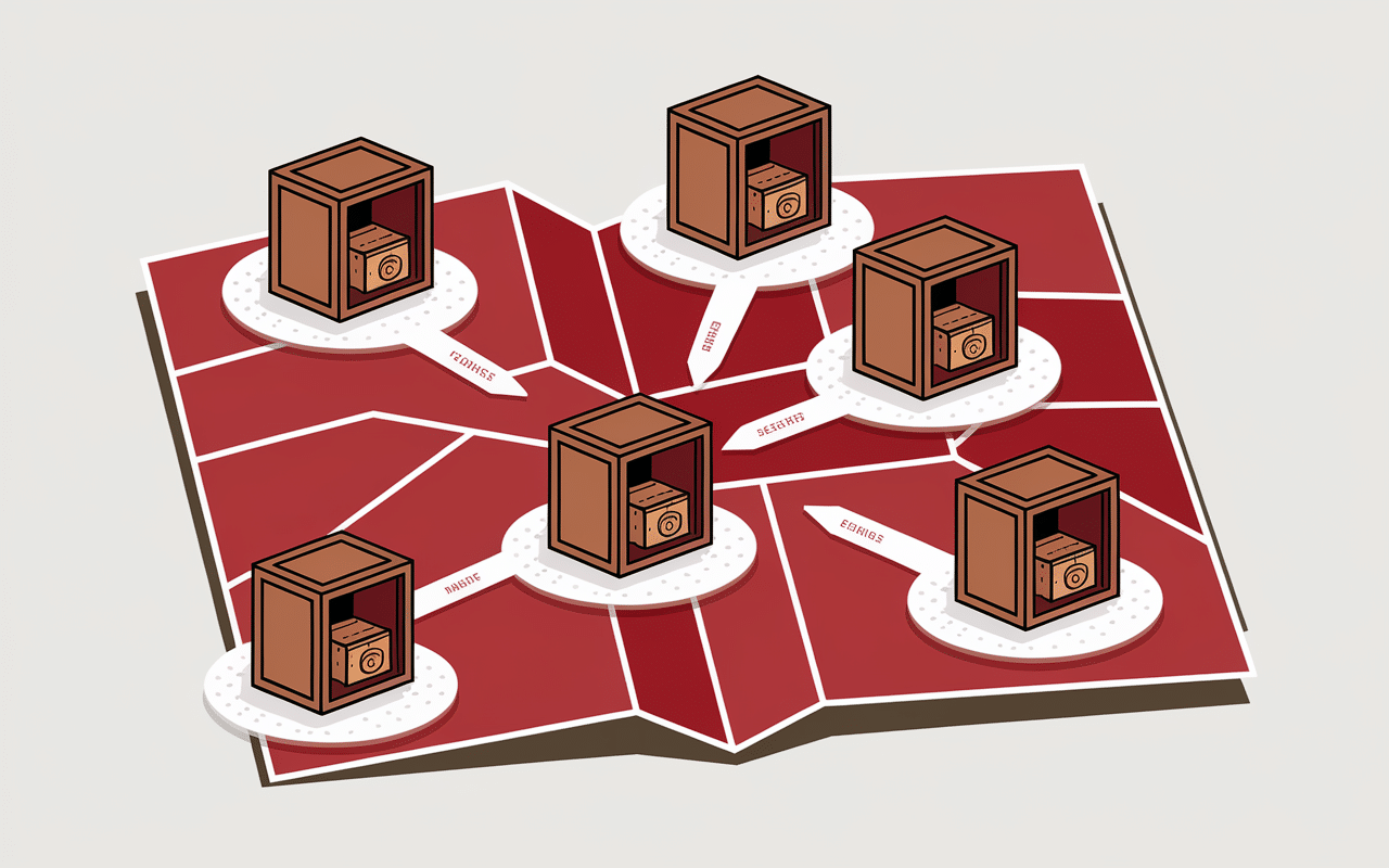 Carte d'accès rouge Warzone flèches vers bunkers sur carte