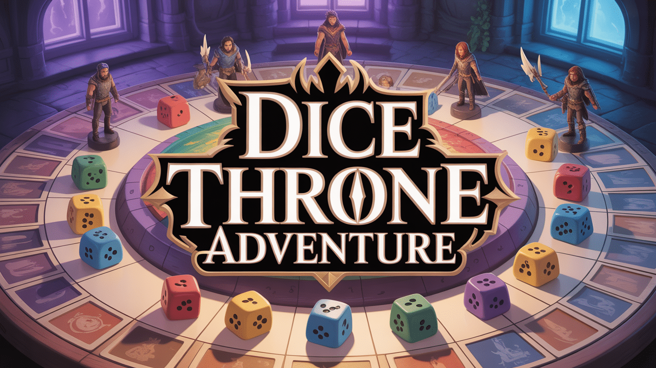 table de jeu dice throne adventure dés cartes figurines