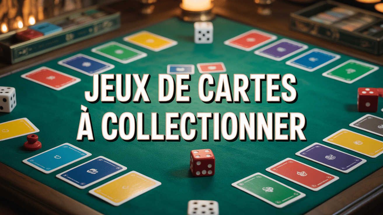vue table jeu de cartes à collectionner boosters jetons