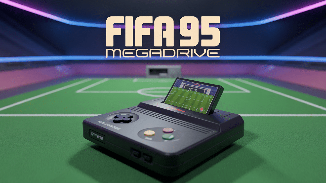 megadrive fifa 95 console et terrain isometrique