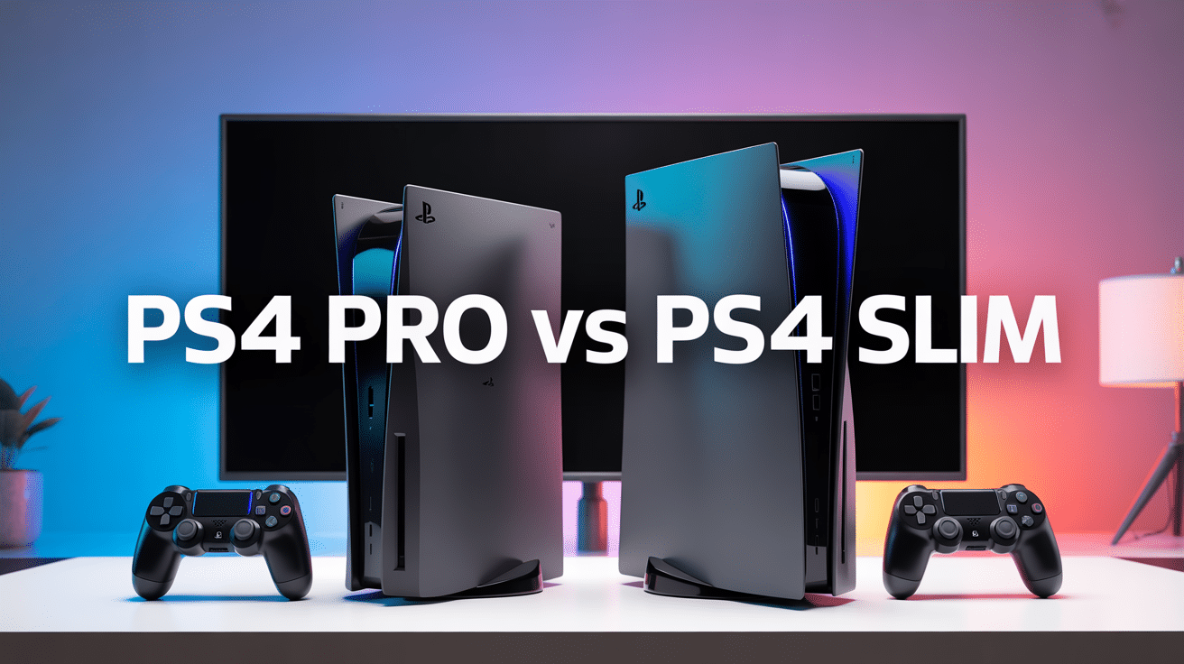 ps4pro vs ps4 slim côte à côte devant télé 4K