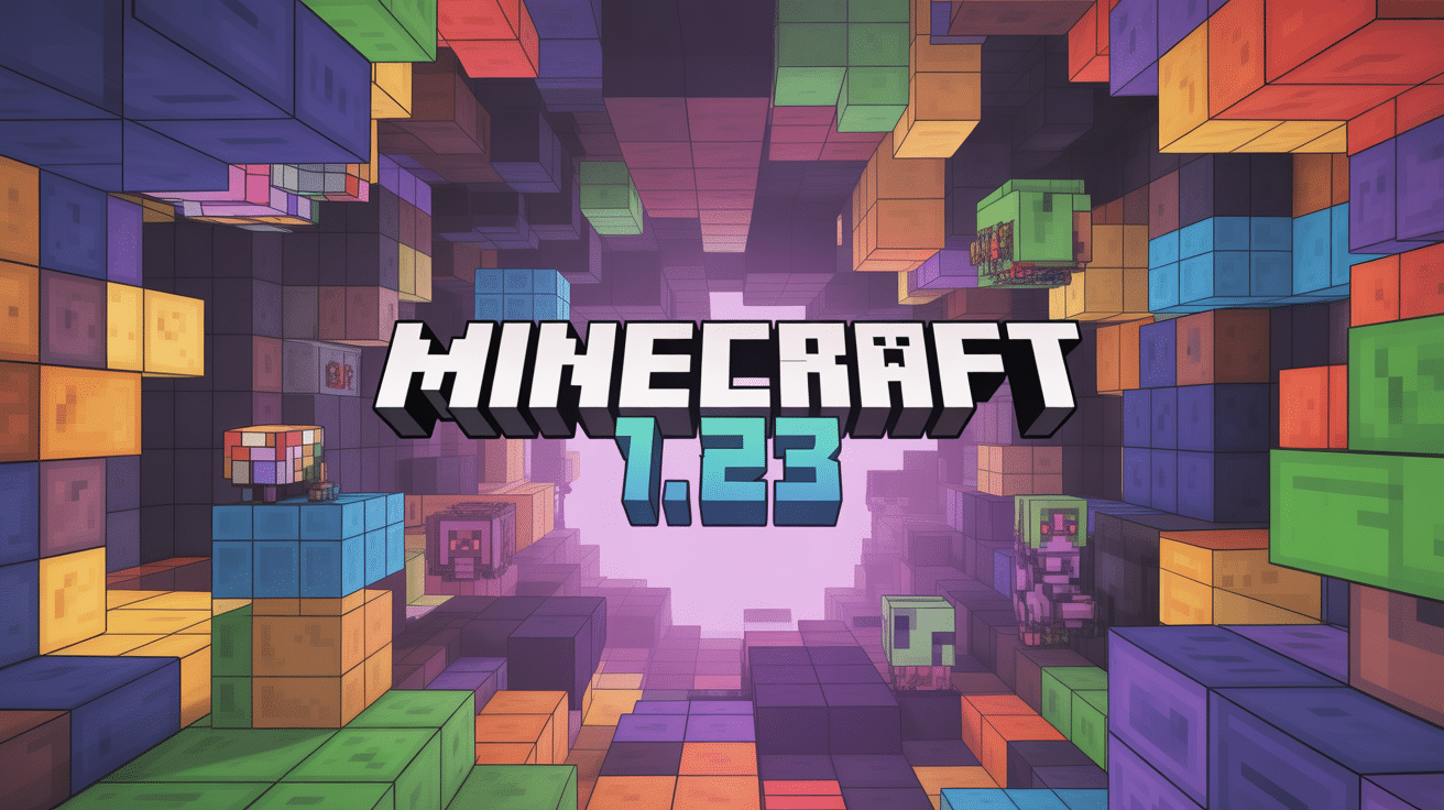 Visuel du monde cubique 1.23 minecraft avec nouvelles creatures et blocs