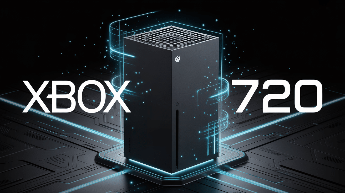 xbox 720 console noire LED bleues holographique