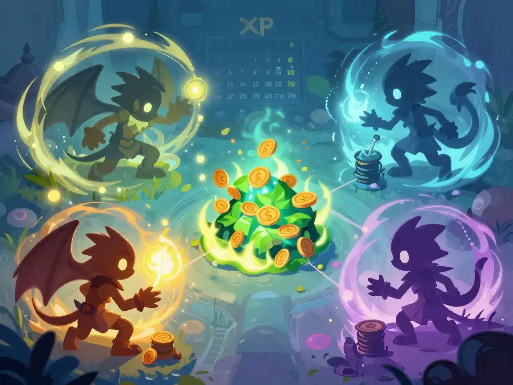 scène joueurs almanax dofus xp kamas drop