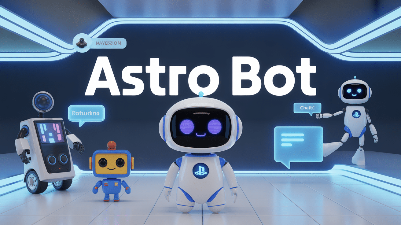 image futuriste astro bot robot domestique playstation chatbot