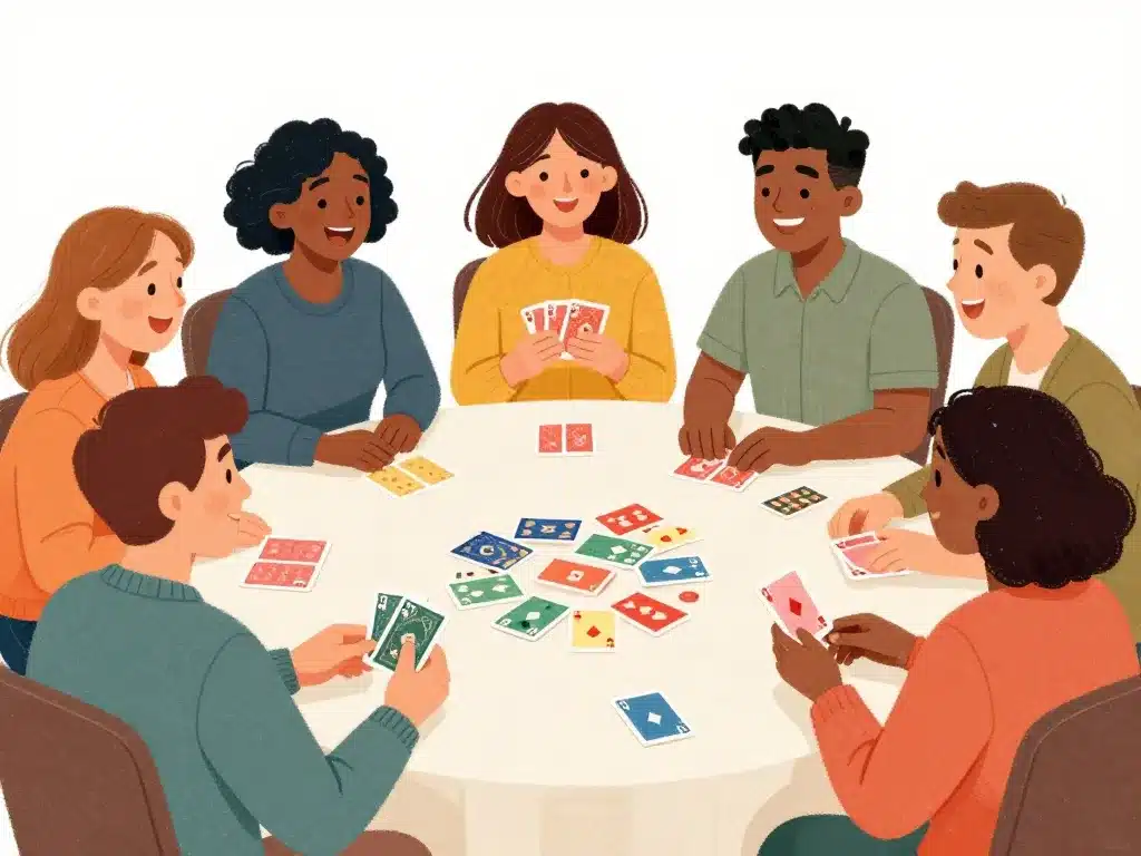 groupe adultes jouant blanc manger coco