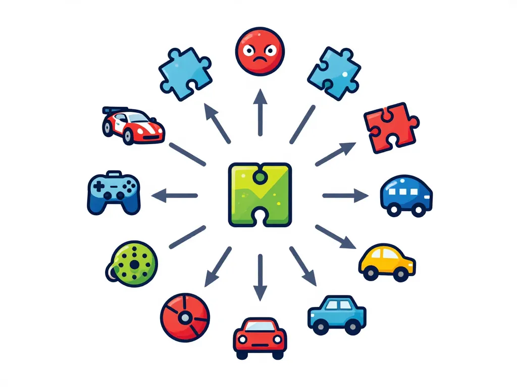 Genres jeux Poki concept diagramme