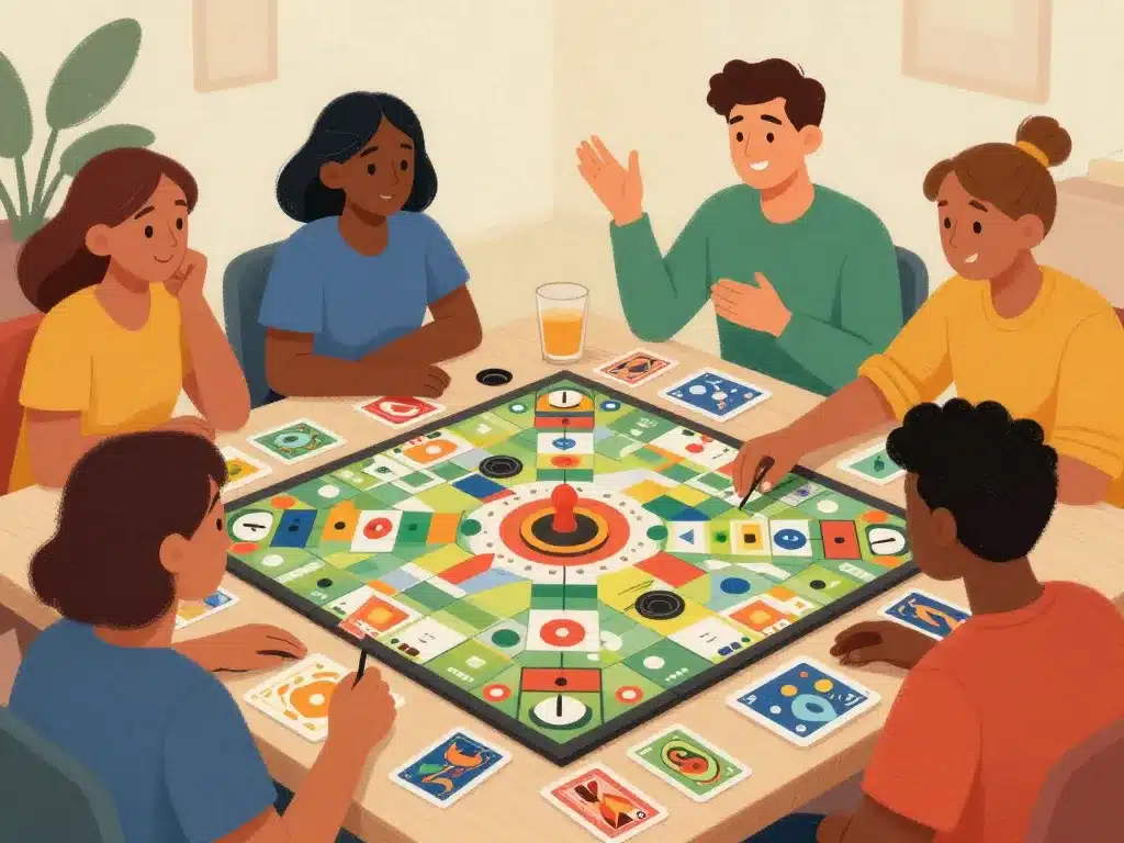 joueurs table cartes dixit