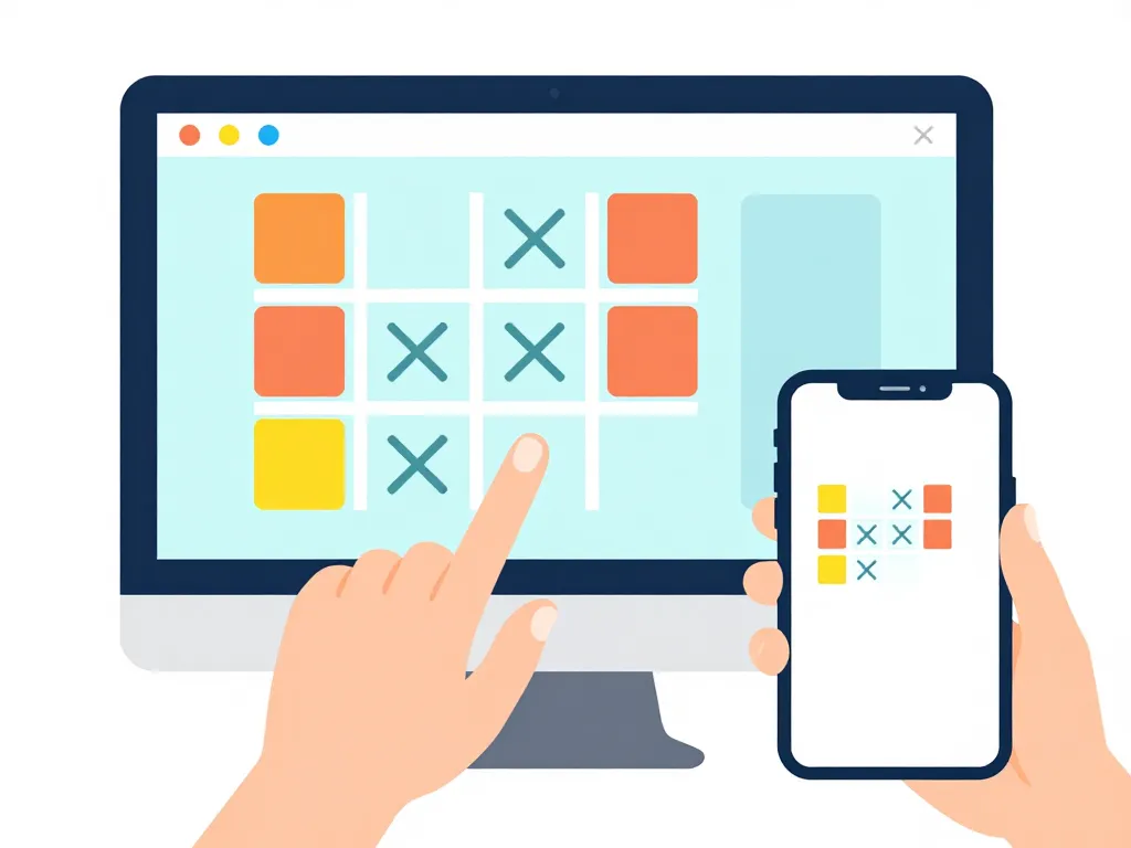 interface jeu de morpion google ordinateur smartphone