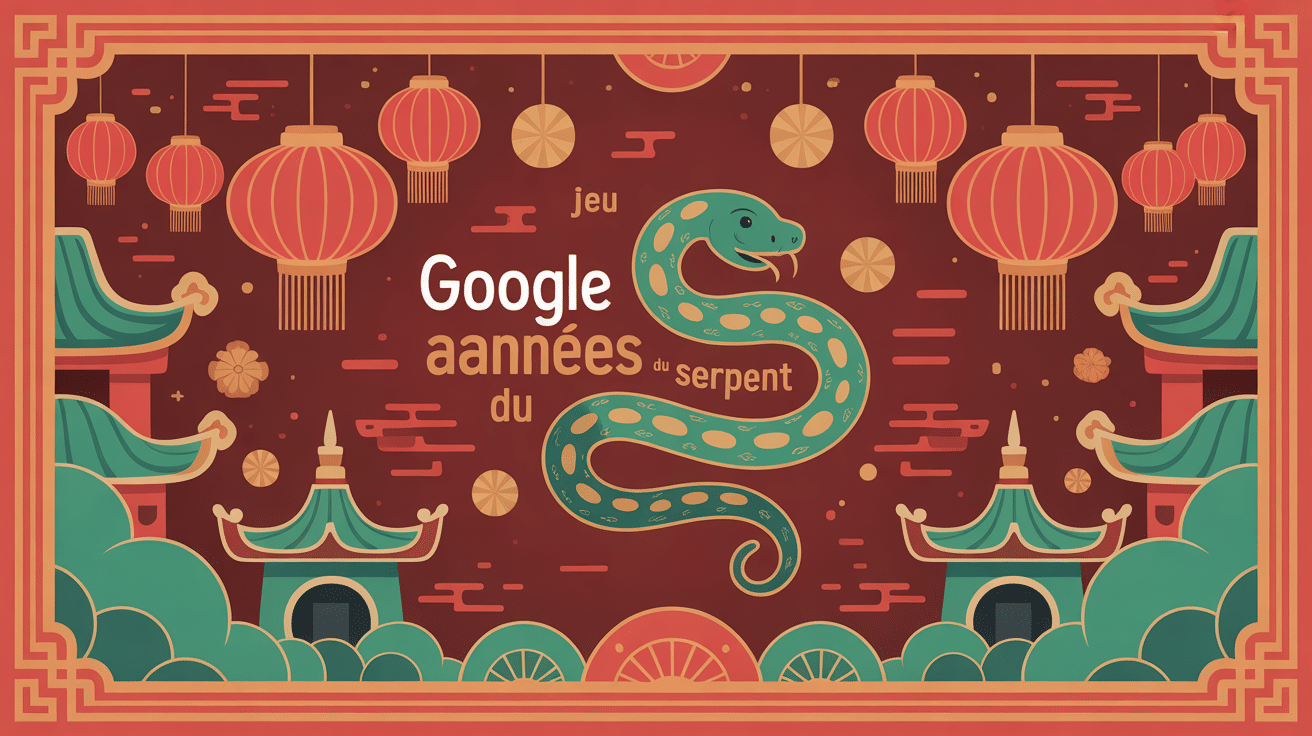 jeu google sur l'année du serpent décor nouvel an chinois
