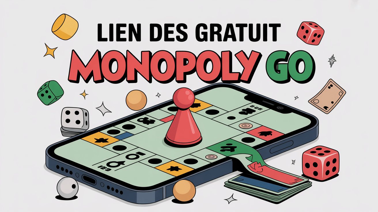 illustration festive lien des gratuit monopoly go dés pièces cartes