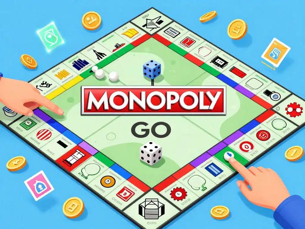 Monopoly and Go jeu, ressources, dés et stickers