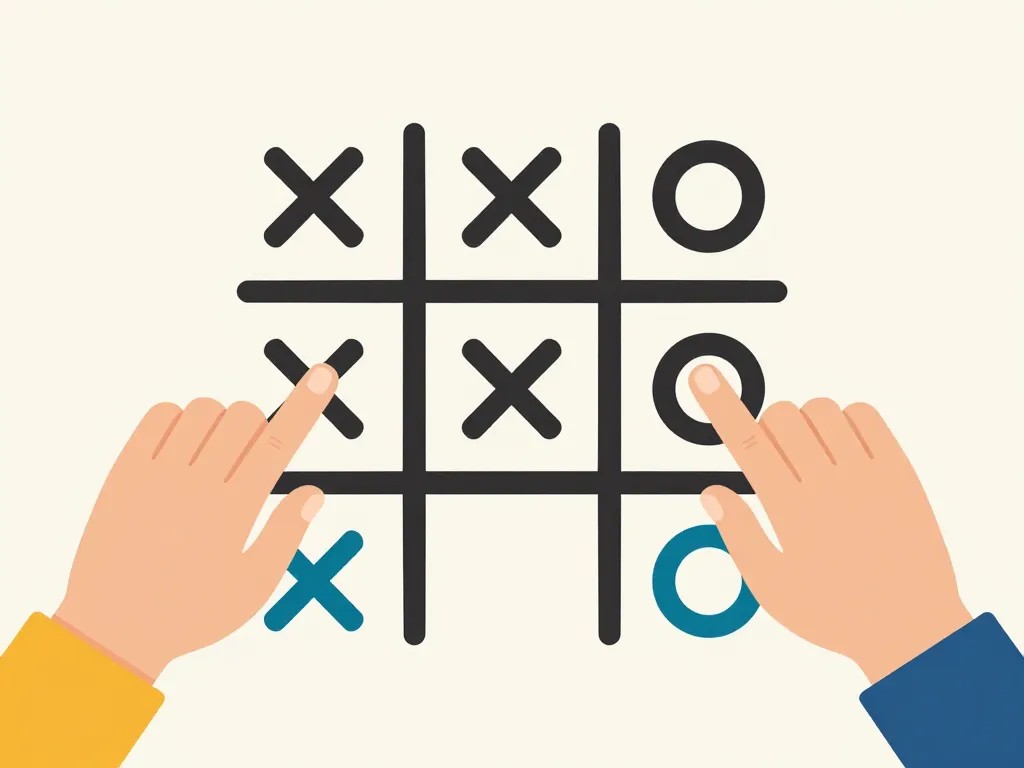 morpion partie tic-tac-toe mains joueurs