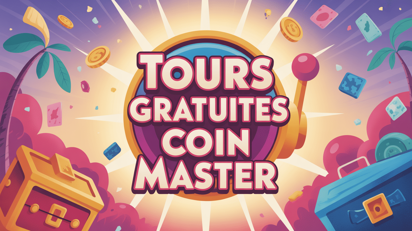 tour gratuit coin master illustration générée, festive et colorée