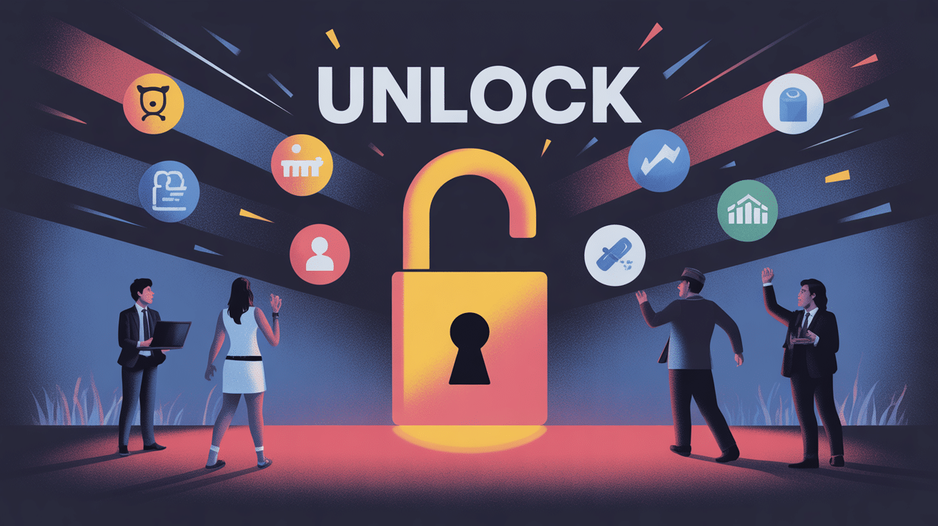Unlock univers sémantiques illustration vectorielle