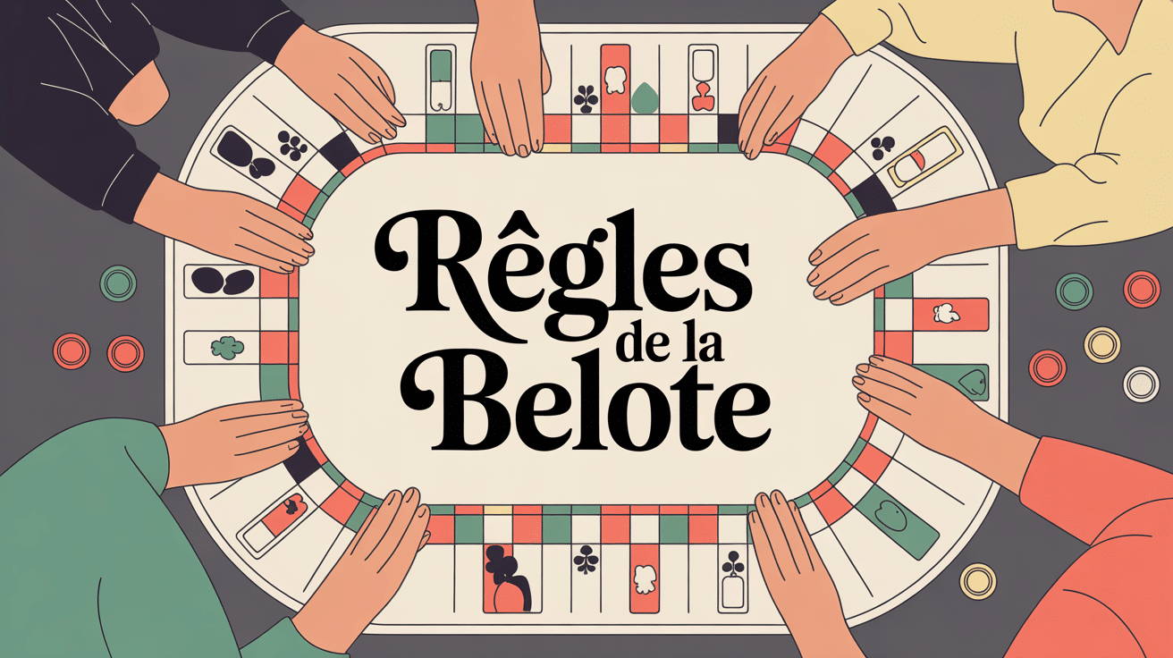 belote regle table jeu carte illustration