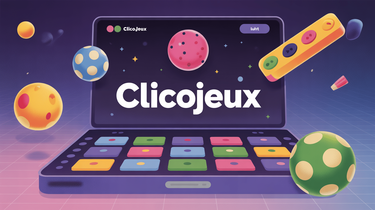 Illustration clicojeux jeux en ligne plateforme