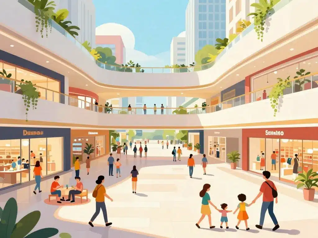 Scène vivante de shopping et loisirs Mel City