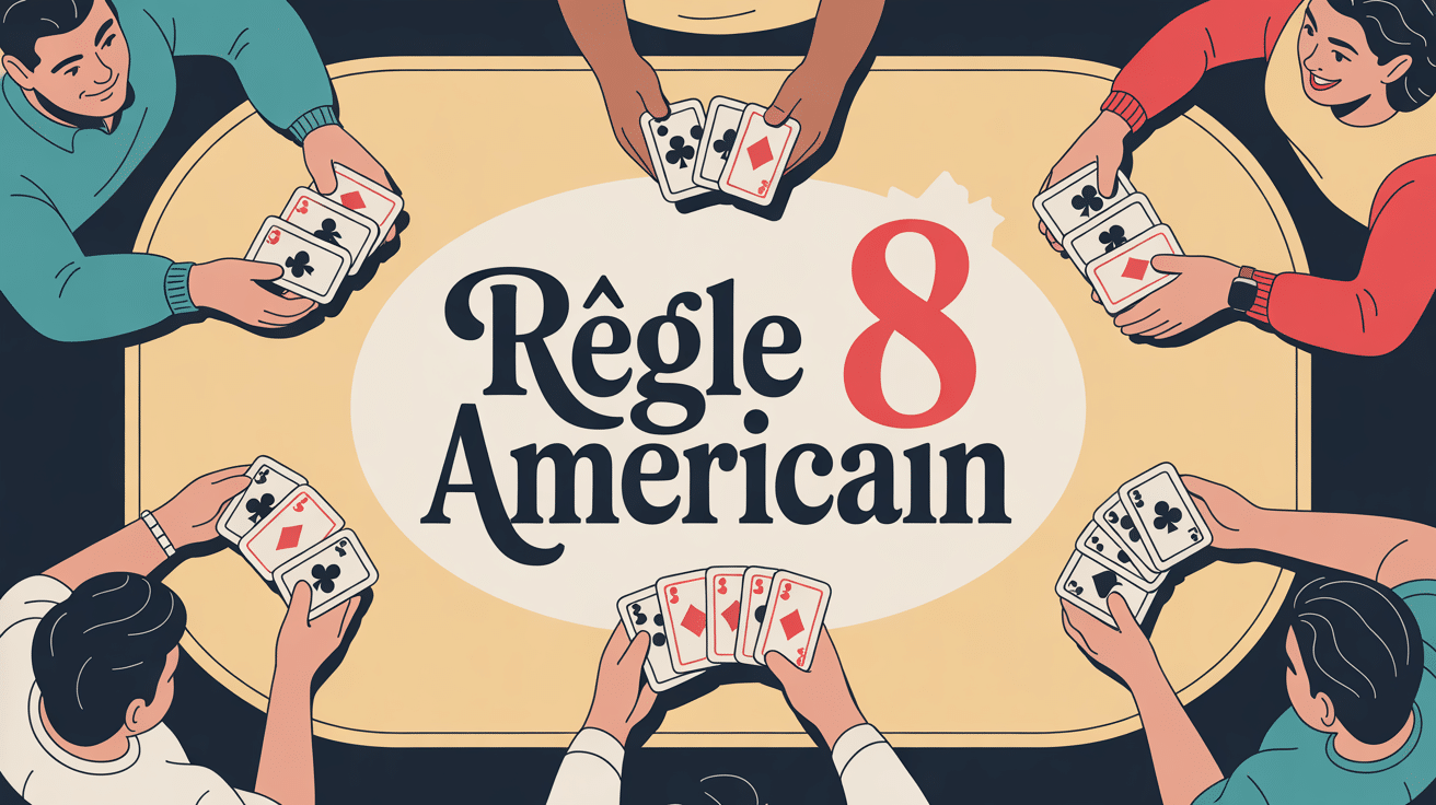 Illustration regle 8 americain joueurs table jeux