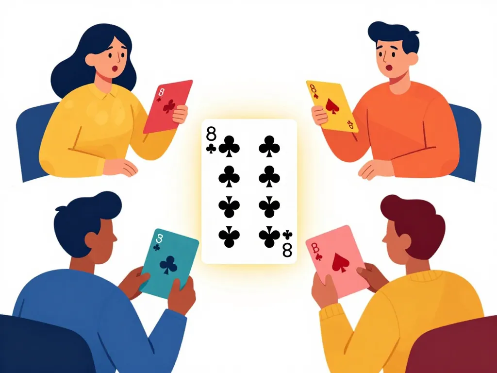 Carte stratégique règle du 8 américain jouée au centre