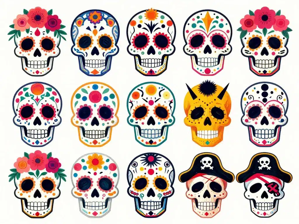 skull, motifs pop culture et art décoratif