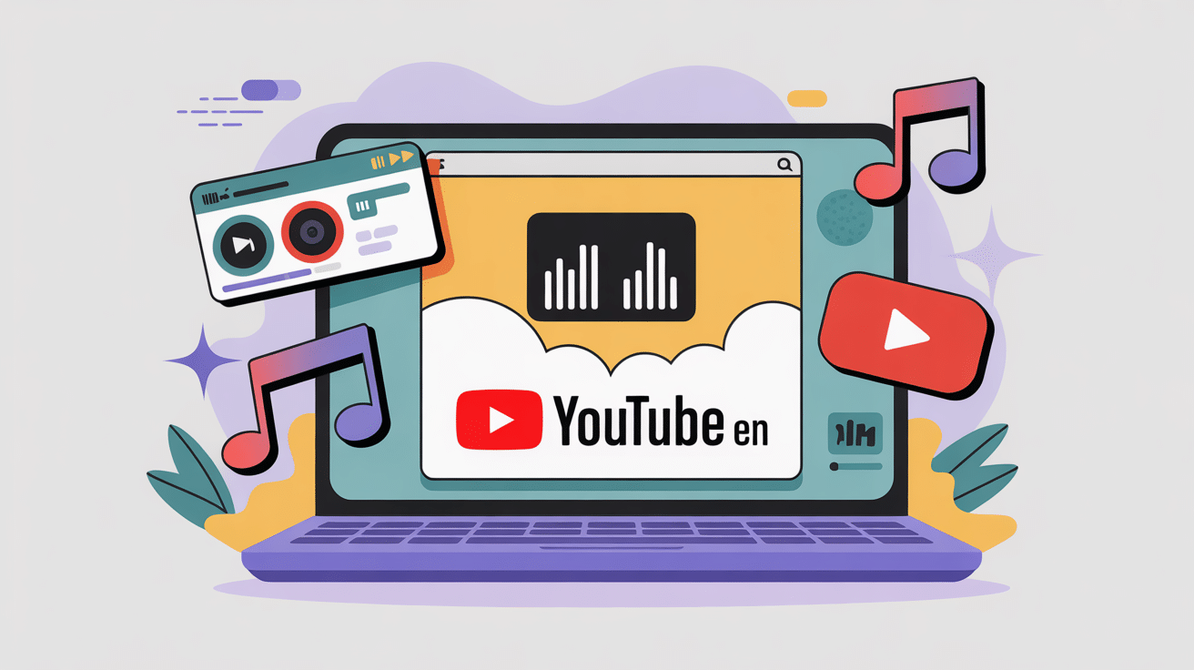 youtube mp3 convert illustration ordinateur musique