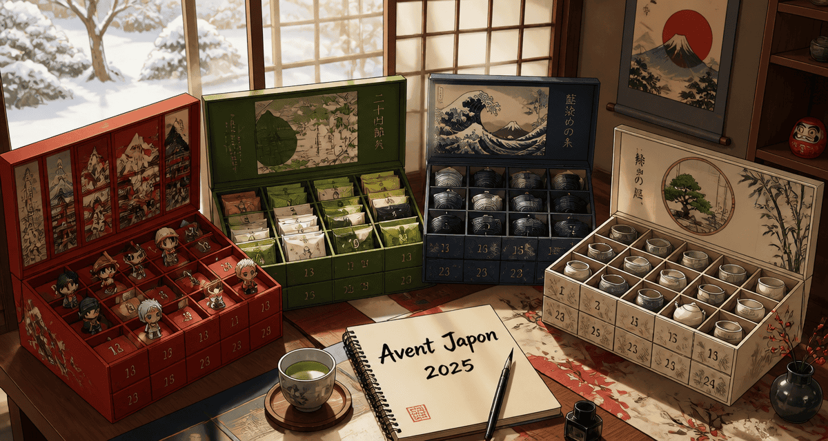 calendrier de l'avent culture japonais 2025 sur table avec surprises