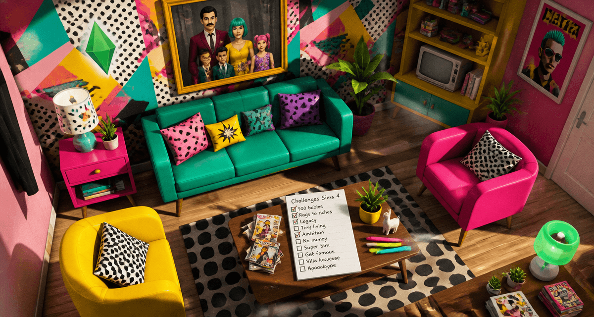 challenge sims 4 salon pop art checklist