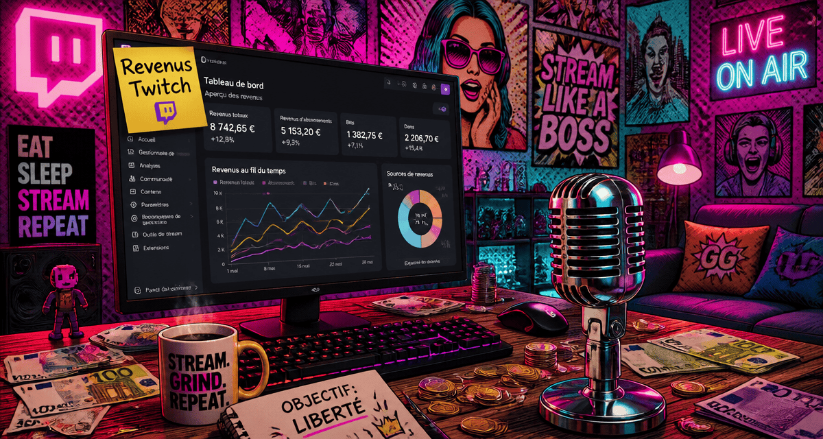 combien gagne un streamer twitch bureau argent