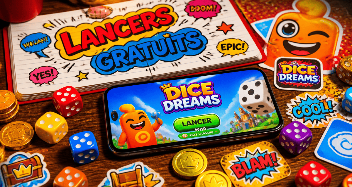 dice dreams tour gratuit dés colorés smartphone