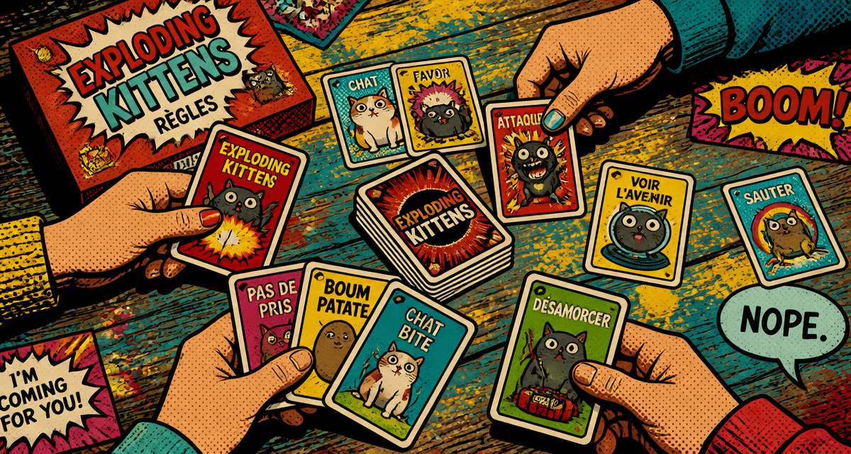 exploding kittens regles table cartes