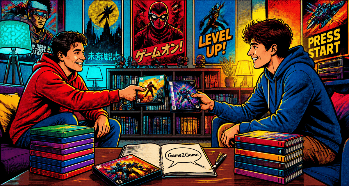 game2game échange jeux vidéo PS5 Switch salon pop art