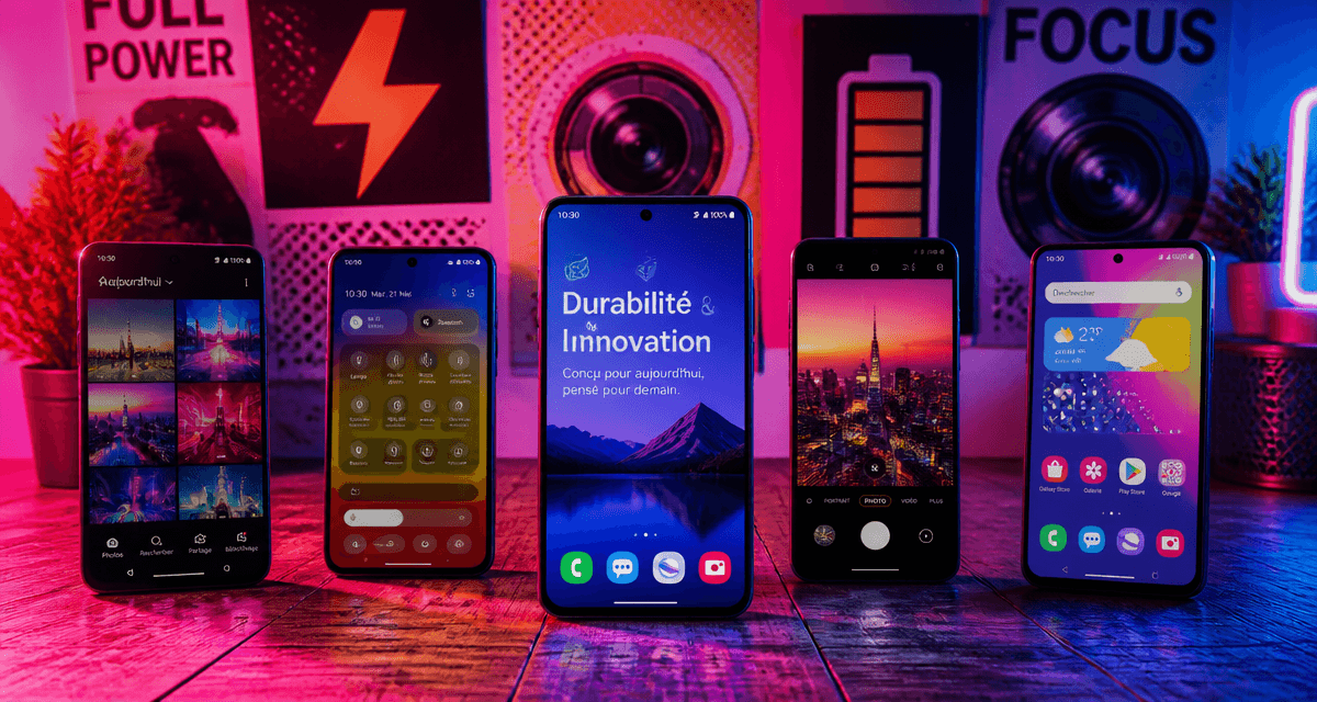 meilleur telephone android sur table avec ecrans allumés