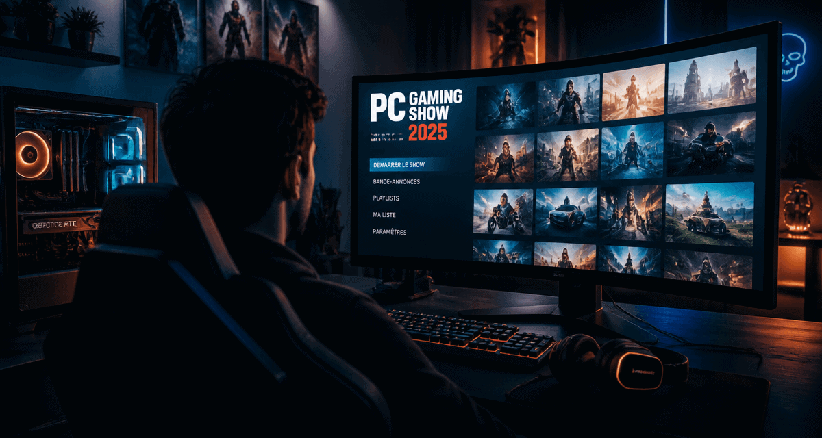 pc gaming show 2025 gamer écran