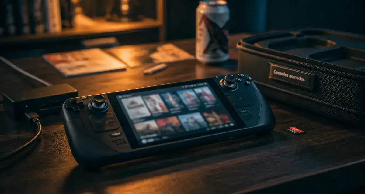 Meilleur console portable : console nomade avec manettes et menu de jeu