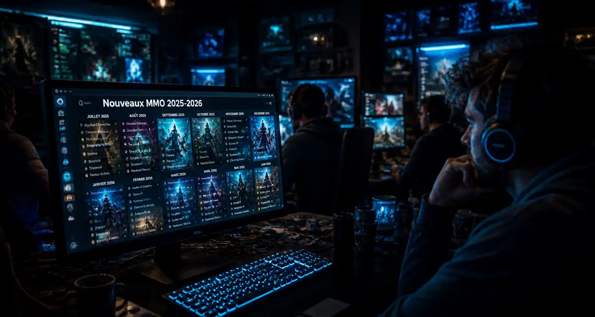Salle de joueurs concentrés sur nouveau MMO