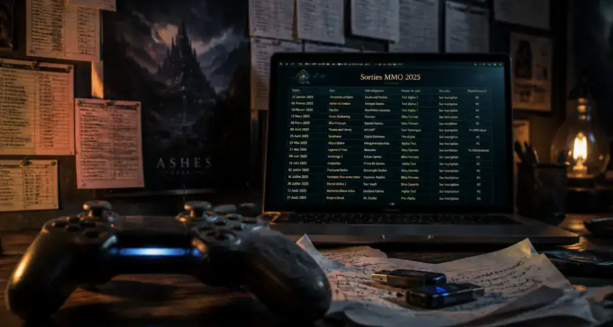 Nouveau MMORPG 2025 : calendrier des bêtas sur écran PC
