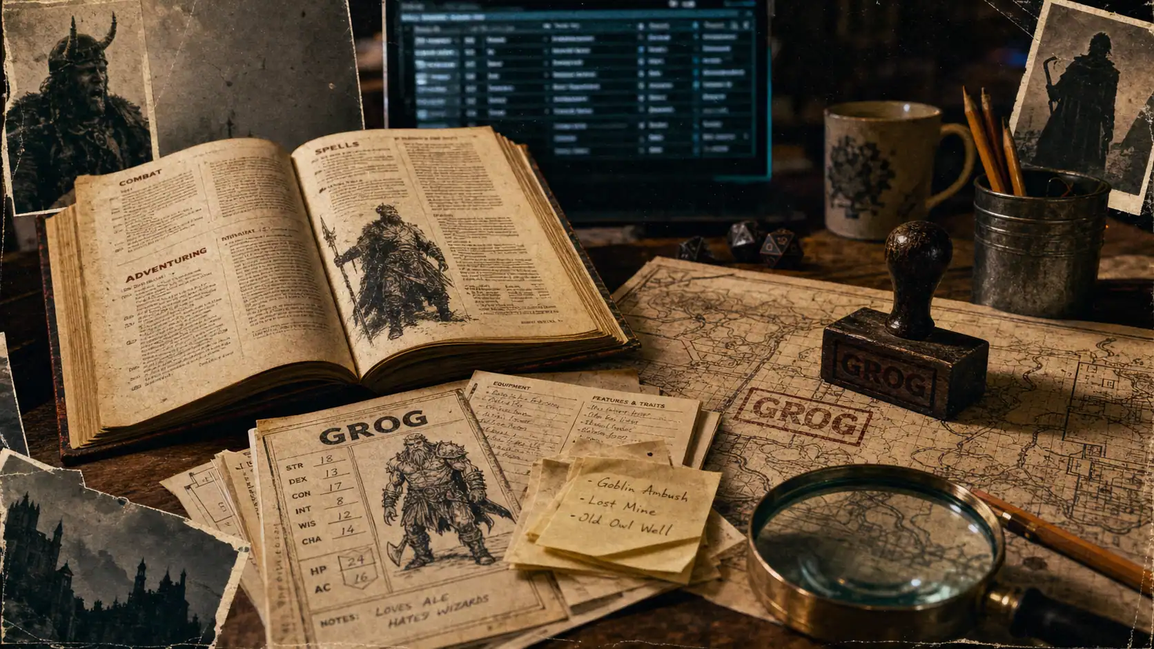 Grog JDR : fiches et critiques, tampon GROG