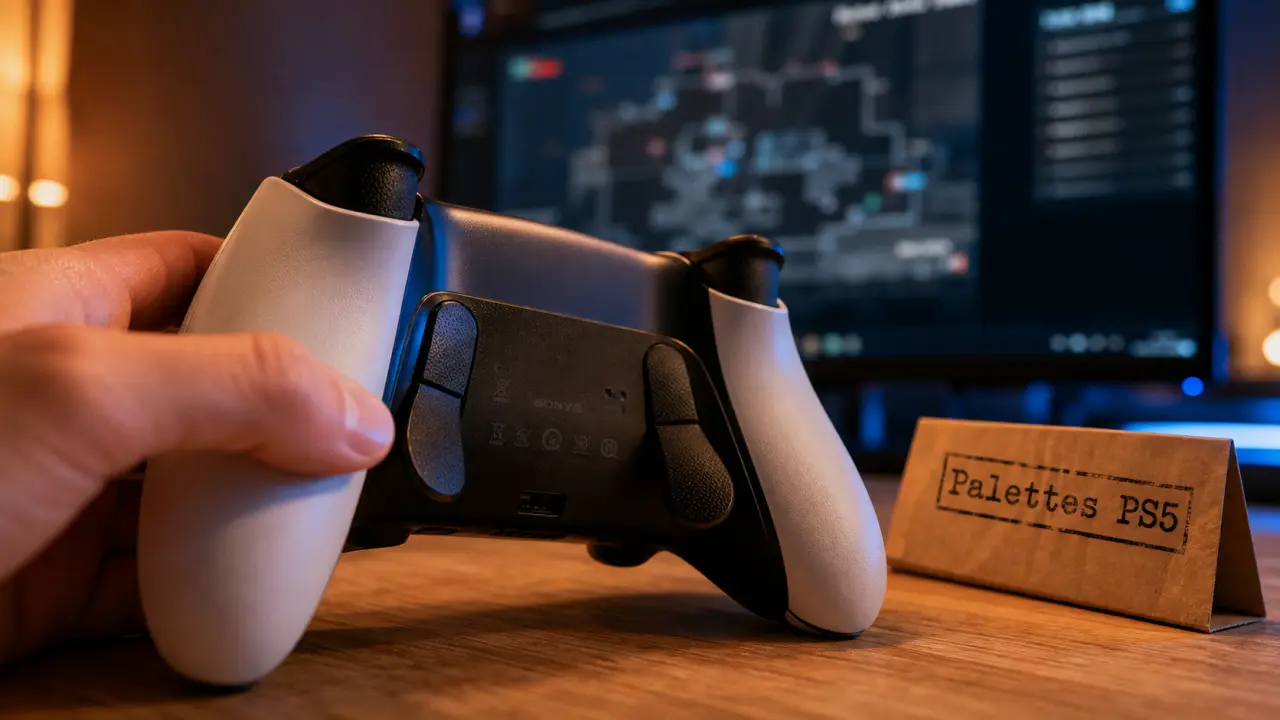 Manette a palette ps5 avec 2 palettes arrière, sur PC