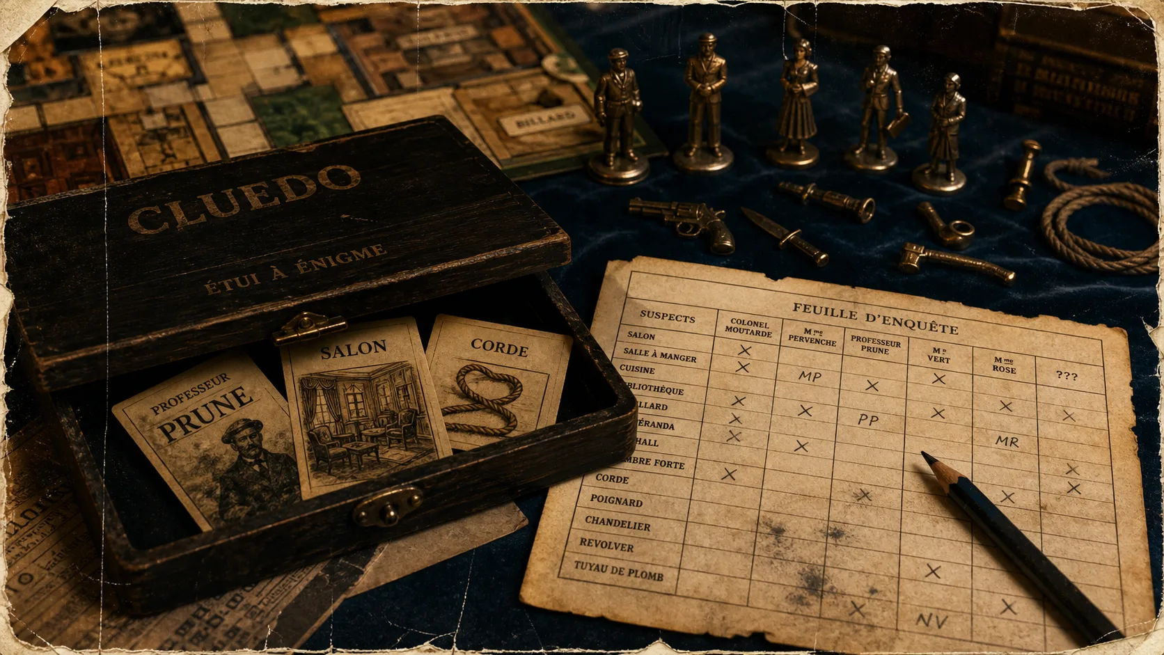 regle cluedo : meurtrier, arme et piece