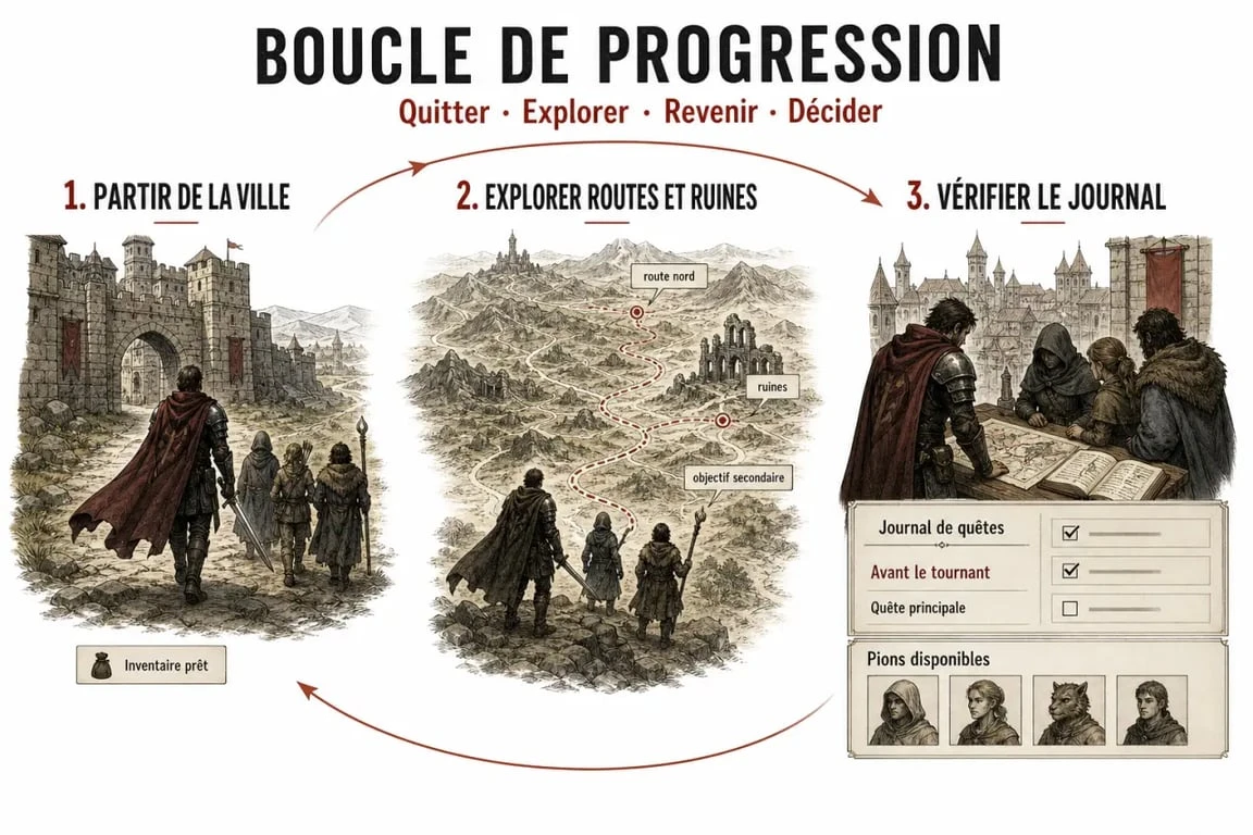 Dragon’s Dogma 2 soluce : progression en trois étapes avec exploration, quêtes et retour en ville