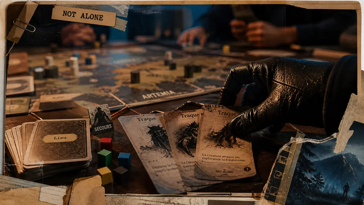 Jeu not alone sur Artemia : main gantée, traque et bluff